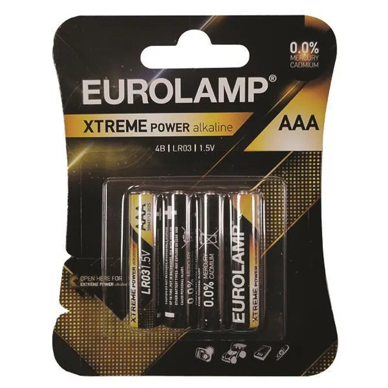 Alkalin Piller Eurolamp Extreme Aaa 1.5V 4Parça-Αλκαλικές Μπαταρίες Eurolamp Extreme Aaa 1.5V 4Parça-Xiaomi-Kktc